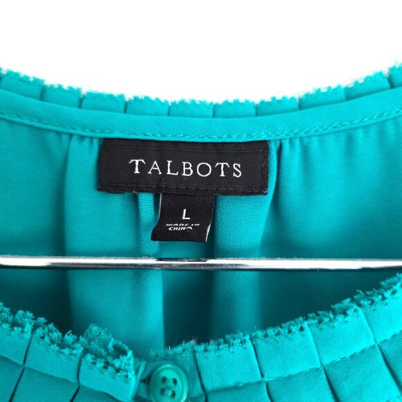 Talbots Workwear Sleeveless Blouse Basic Green Office Career Lightweight Top - Picture 4 of 7